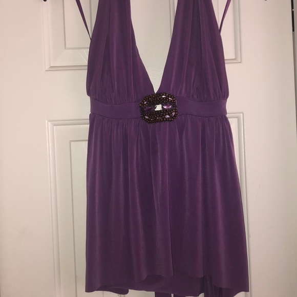 Arden B purple deep V halter - Picture 4 of 8